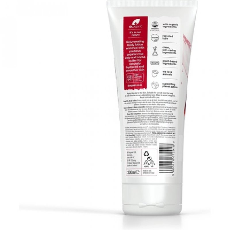 Dr Organic Rose Otto Lotion Moisturising for Mature Skin Men Women Natural Vegan Cruelty-Free Paraben & SLS-Free