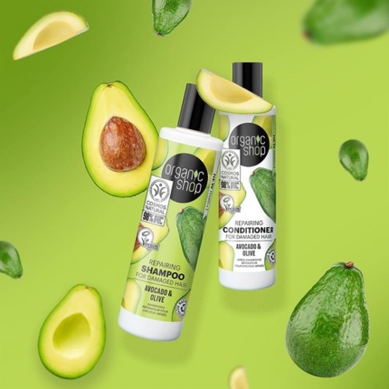 Organic Shop Repairing Shampoo for Damaged Hair Avocado and Olive 280ml