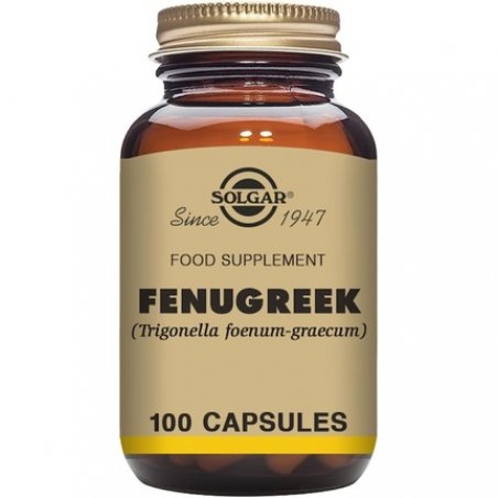 Solgar Fenugreek Vegetable Capsules 100 Pack - Aids Digestion and Soothes Stomach - Suitable for Daily Use - Vegan and