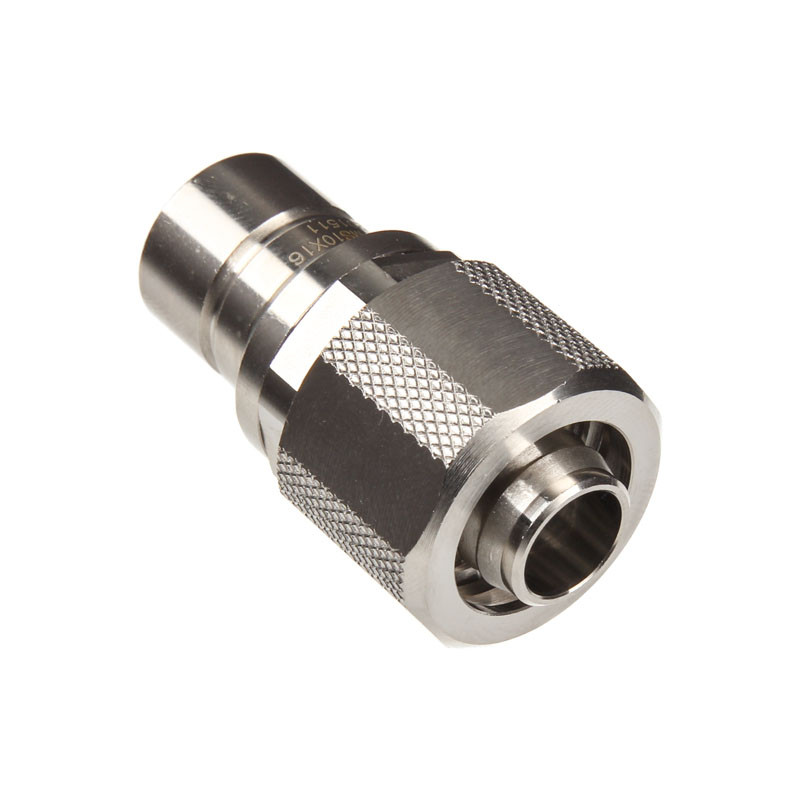 Koolance compatible QD3 Schnellverschluss gerade männlich auf 16/10mm - no-spill, silber