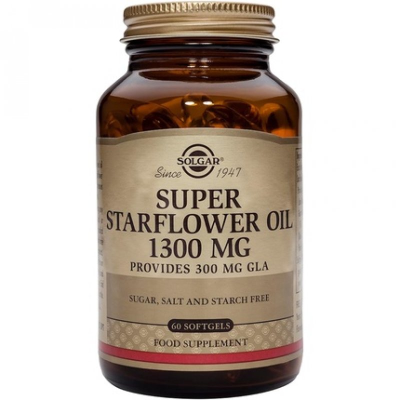 Solgar Super Starflower Oil 1300mg Softgels with Omega-6 and GLA 60 Capsules