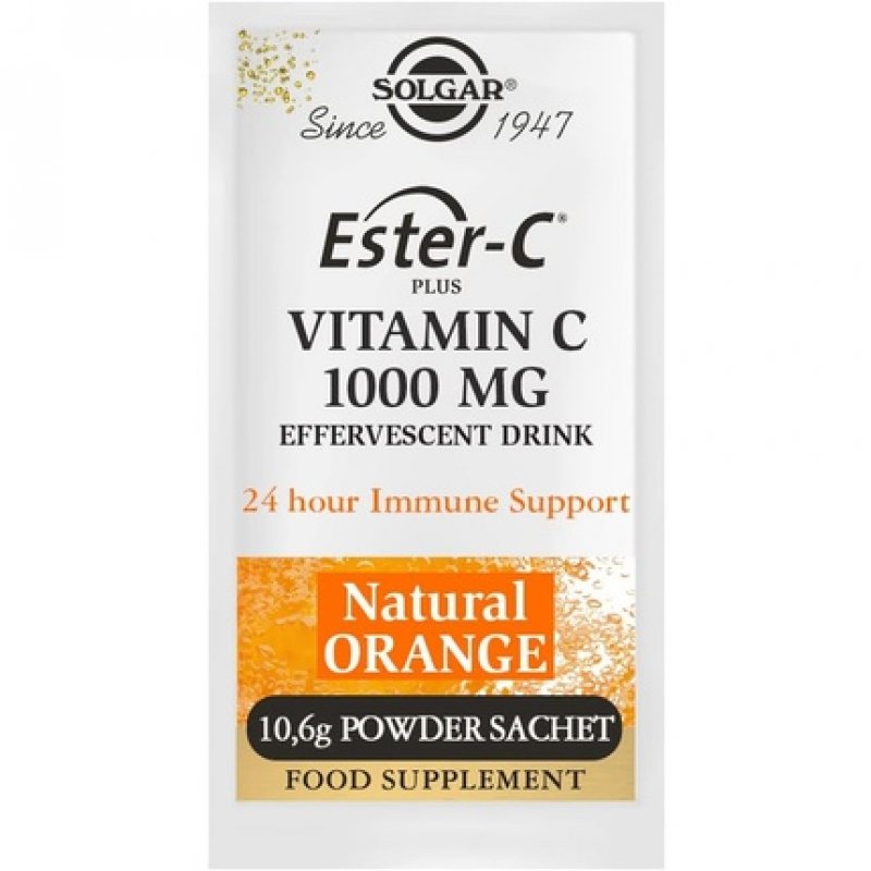 Solgar Ester-C Plus Effervescent Sachets - Recharge Body and Mind - with B-Vitamins, Zinc and Magnesium - Immunity