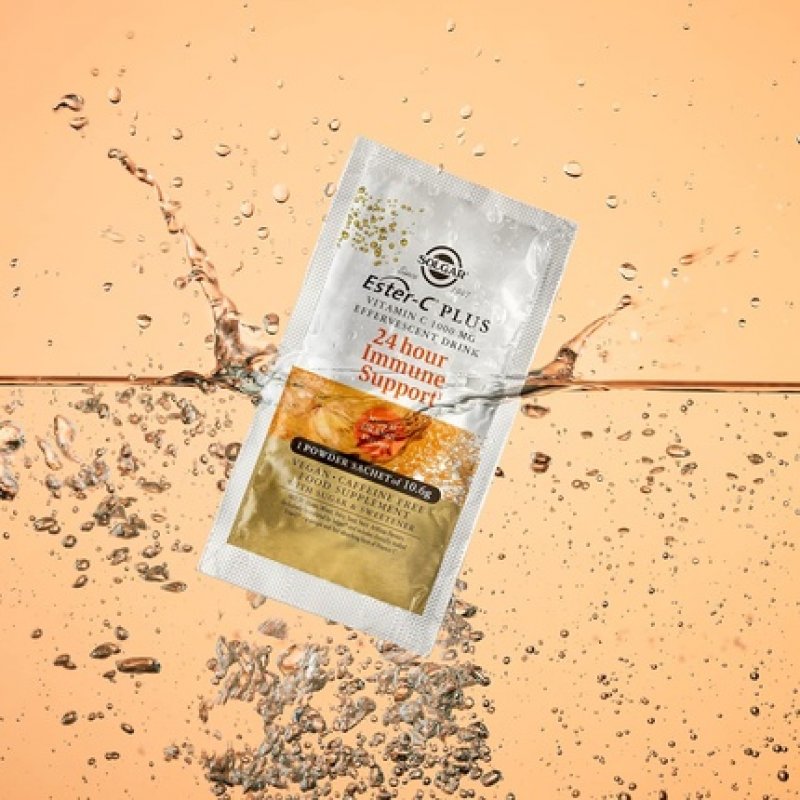 Solgar Ester-C Plus Effervescent Sachets - Recharge Body and Mind - with B-Vitamins, Zinc and Magnesium - Immunity
