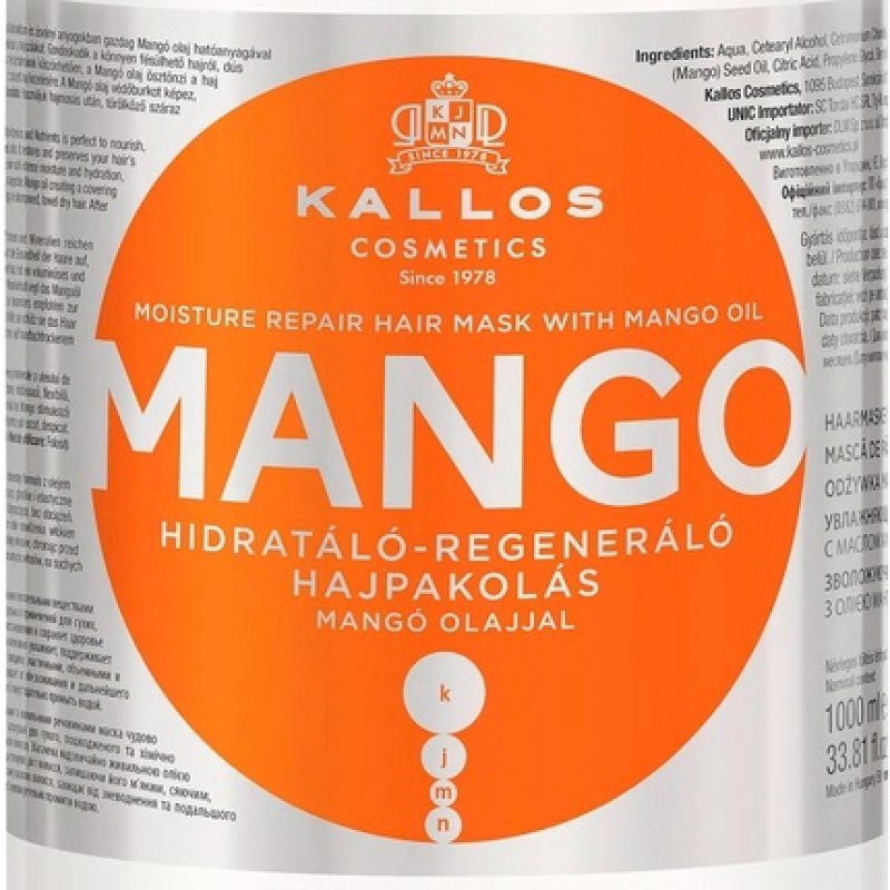 Kallos KJMN Hair Mask with Mango Oil 1000ml