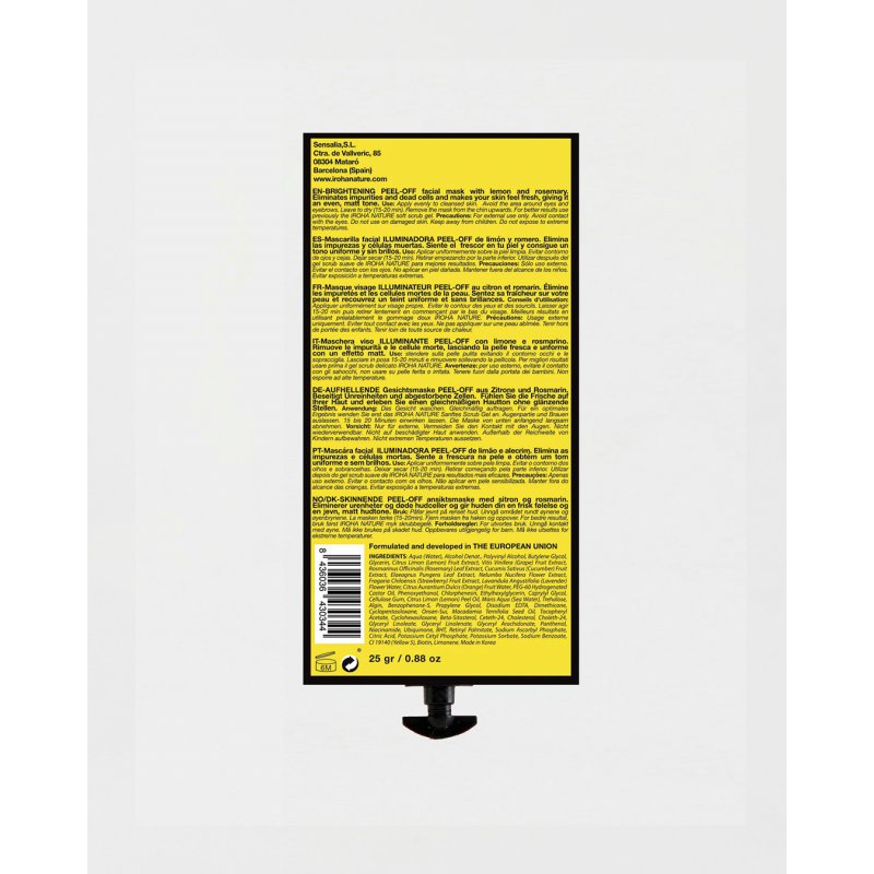 Iroha Radical Day Lemon Peel-Off Face Mask 25ml - Pack of 3