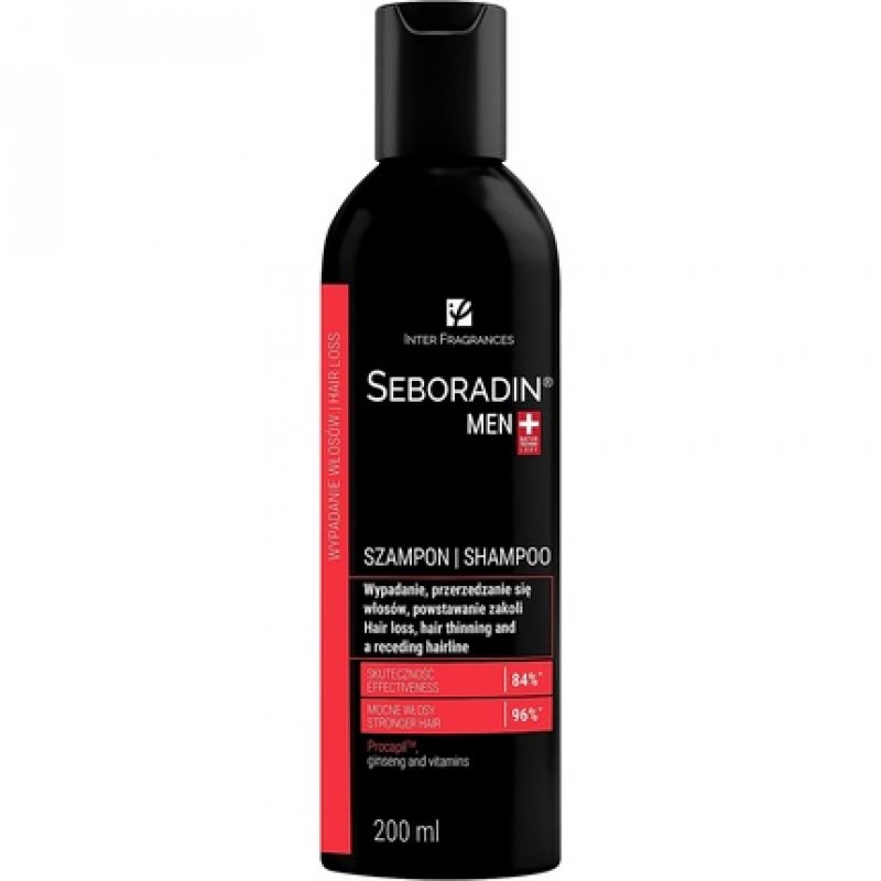 SEBORADIN MEN Hair Shampoo for Hair Loss and Thinning 200ml - Vitamins and Natural Extracts for Thickening and Growth