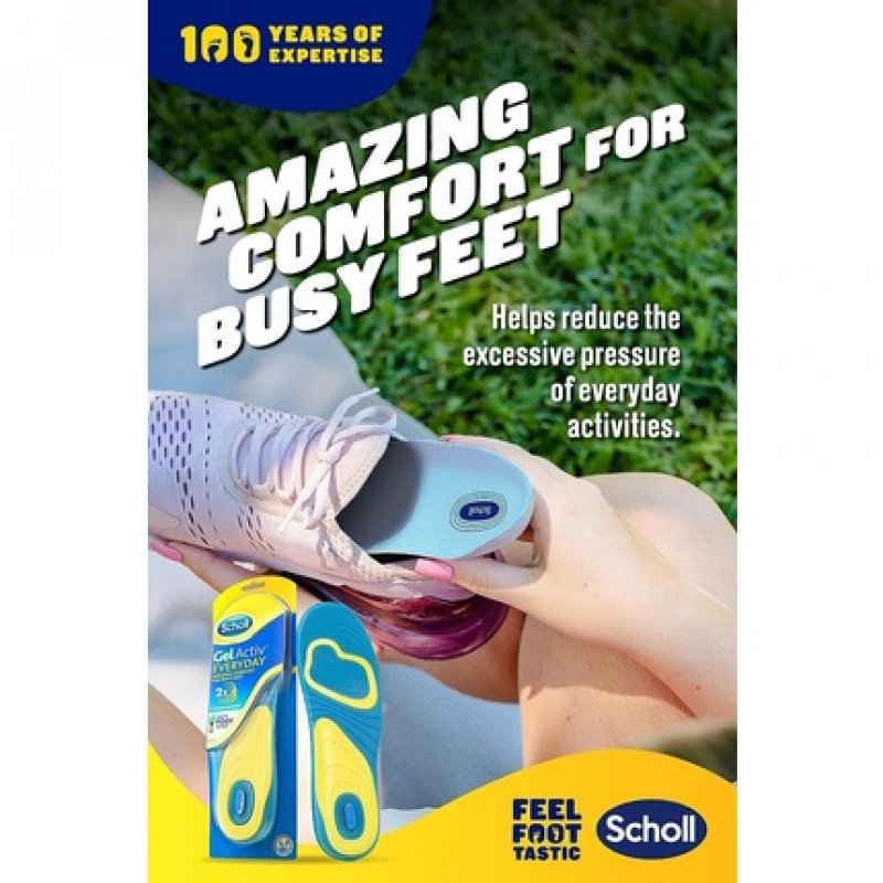 Scholl Women's Everyday Gel Active Insoles UK Shoe Size 3.5-7.5