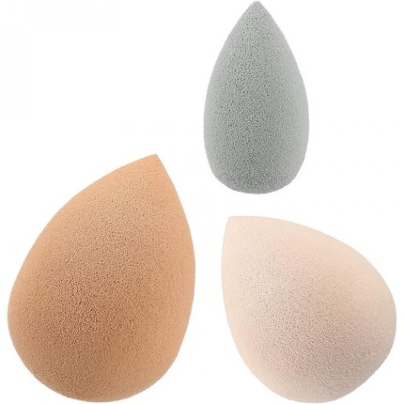T4B Lussoni 3 Piece Makeup Sponge Set Skin Tone Pink and Gray Blenders