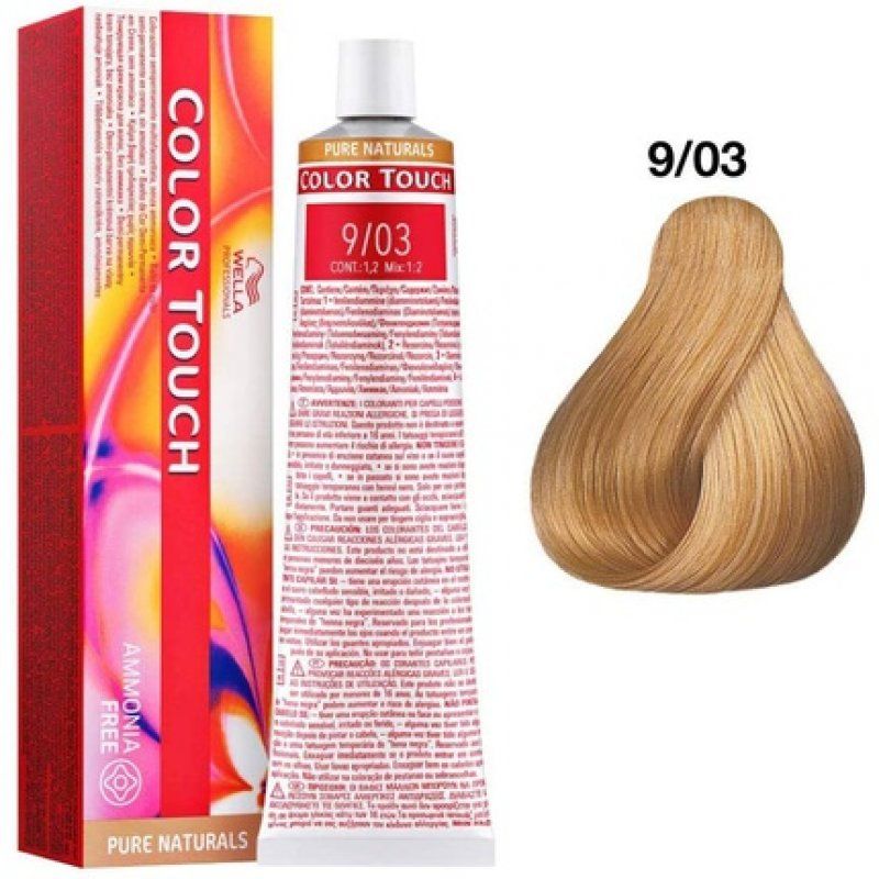 Wella Color Touch Pure Naturals 9/03 Very Light Natural Gold Blonde 60ml