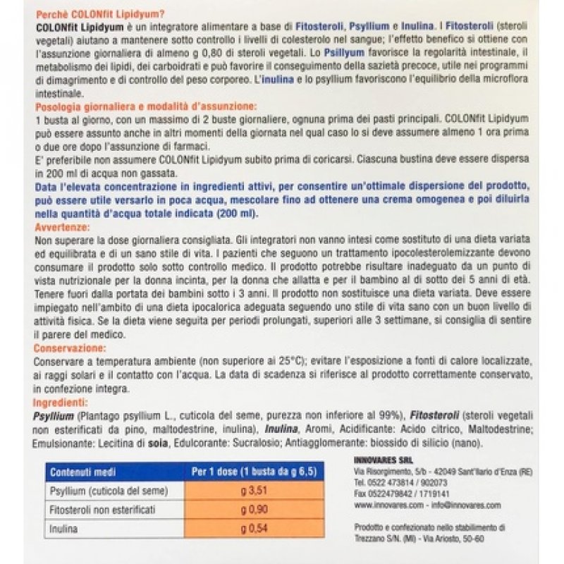 INNOVARES Colonfit Orange Flavor for Slow Intestinal Activity - Irritable Bowel - Intestinal Sluggishness -