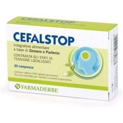 FARMADERME CEFALSTOP Integrator 30 Tablets Headache Migraine Ginger Feverfew