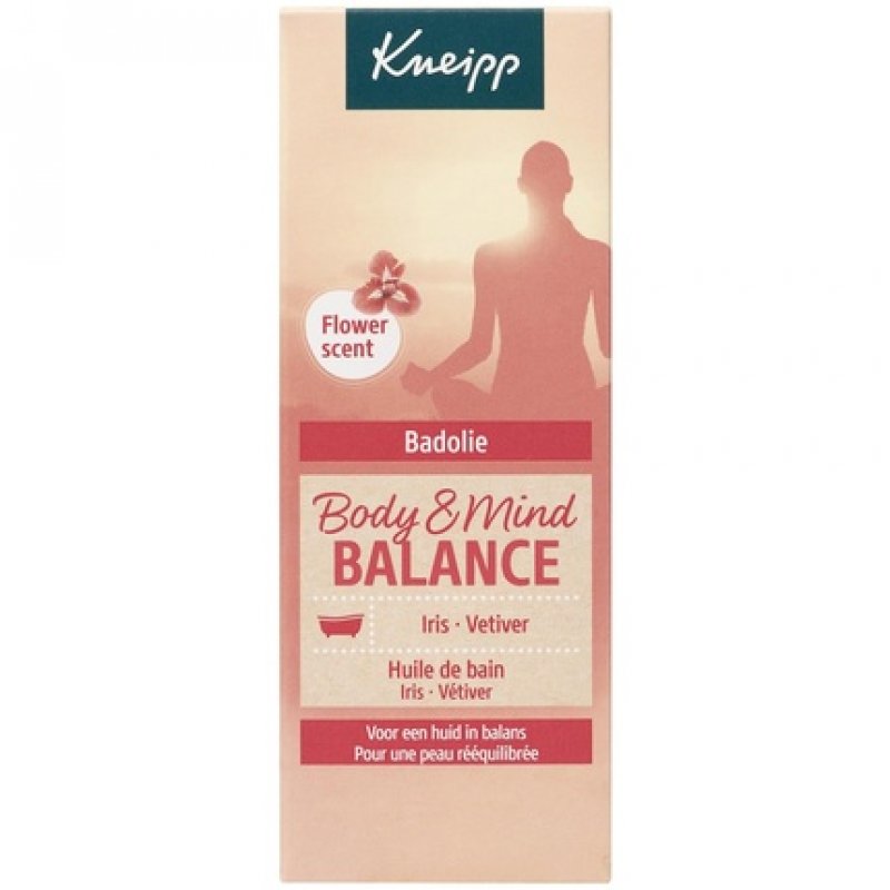 Kneipp Body & Mind Balance Bath Oil Iris and Vetiver Gentle Floral Scent Vegan 100ml