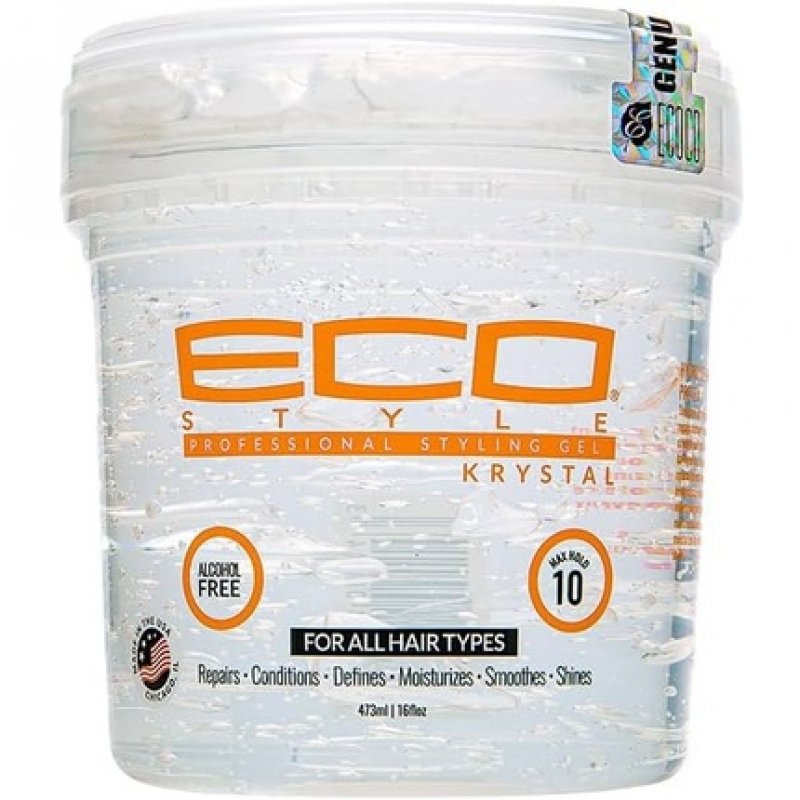Ecostyle Krystal Styling Gel Clear All Day Hold Alcohol Free Paraben Free Sulphate Free No Flaking Anti-Itch 473ml