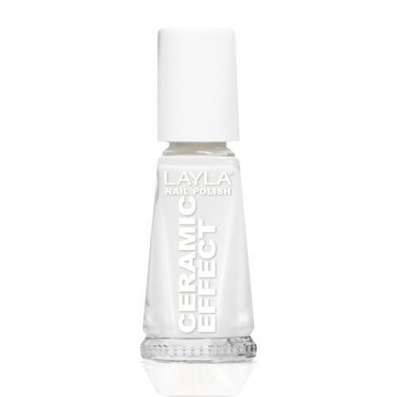 Layla Cosmetics Ceramic Effect Nail Polish Soft White 10ml