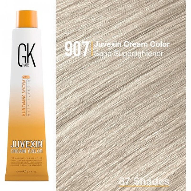 GK HAIR Global Keratin Professional Hair Color Cream Tube 3.4 Fl Oz/100ml 907 Sand
