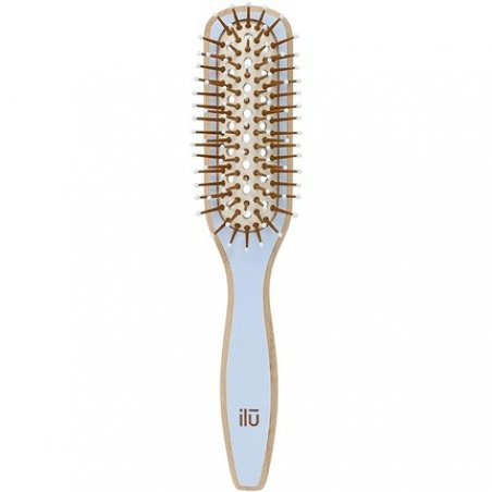 T4B ILU BambooM Detangling Eco Friendly Bamboo Hairbrush True Blue Rectangular Small