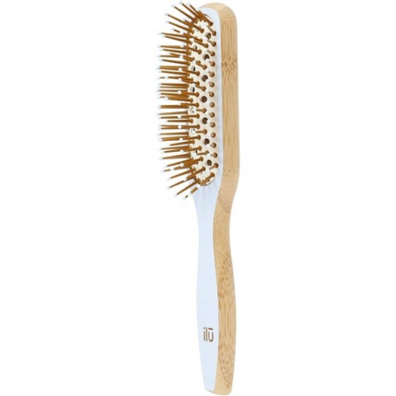 T4B ILU BambooM Detangling Eco Friendly Bamboo Hairbrush True Blue Rectangular Small
