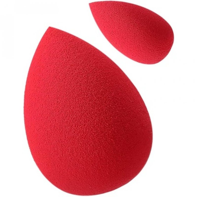 T4B KASHŌKI Red and Teardrop Shaped 2 Piece Makeup Sponge Set - Standard and Mini for Concealer, Plastic and Latex-Free