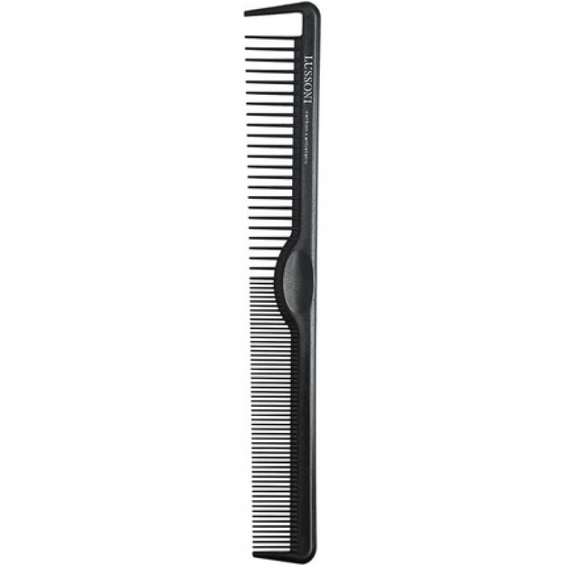 T4B Lussoni Cutting Comb Carbon Haircutting Comb for All Hair Types with Antistatic and Negative Ions, Coarse and Fine