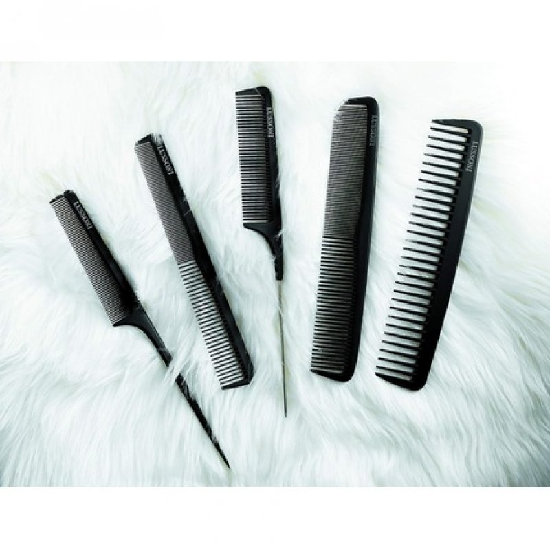 T4B Lussoni Cutting Comb Carbon Haircutting Comb for All Hair Types with Antistatic and Negative Ions, Coarse and Fine
