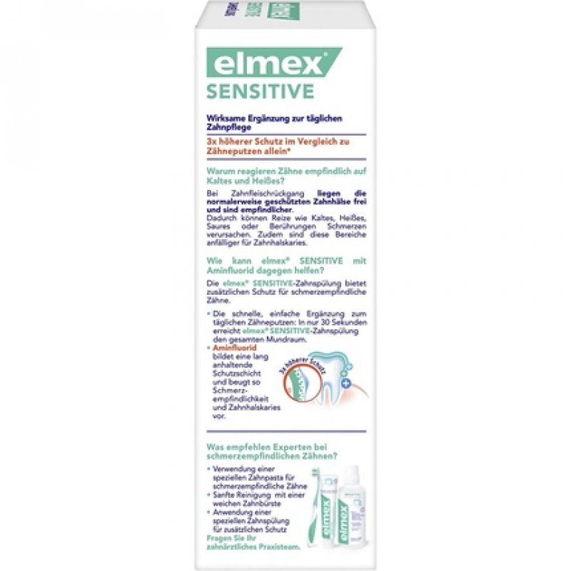 Elmex Sensitive Mouthwash 100ml - Extra Protection Against Sensitive Teeth - Alcohol-Free - Travel Size