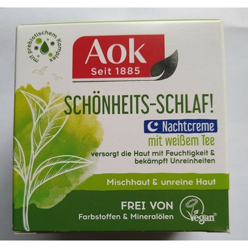 Aok White Tea Night Cream for Combination-Oily Skin - New Formula