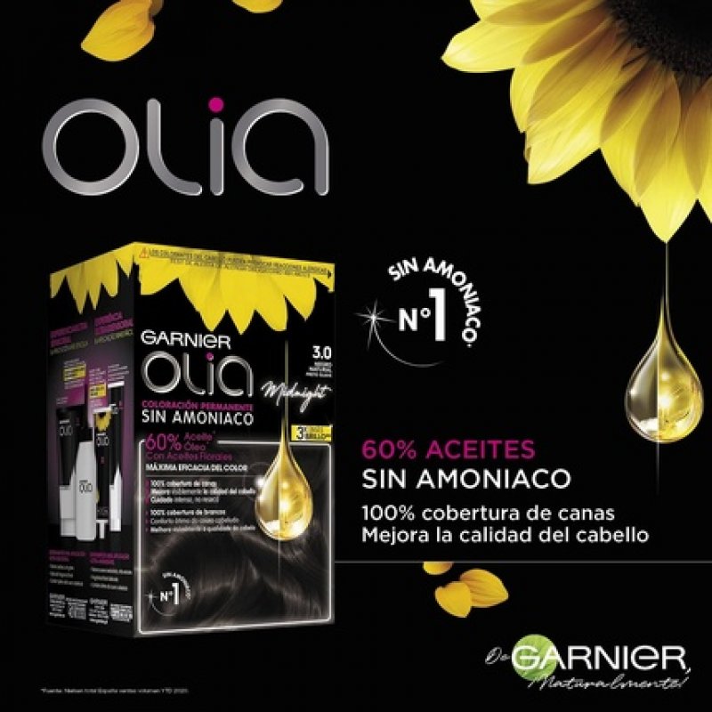 Garnier Olia Permanent Hair Color with Natural Floral Oils No Ammonia - Dark Brown 3.0