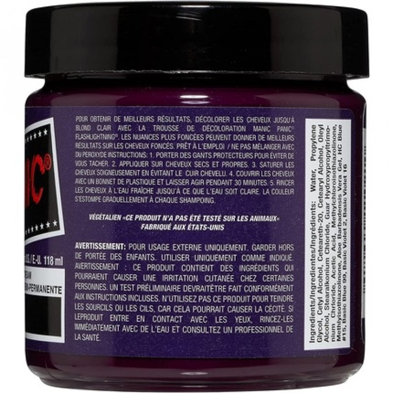 Manic Panic Plum Passion Classic Creme Vegan Cruelty Free Purple Semi Permanent Hair Dye 118ml