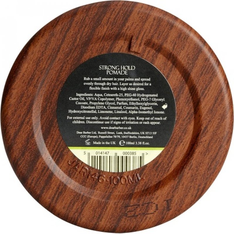 Dear Barber Men's Hair Styling Pomade Strong Hold High Shine Finish 100ml