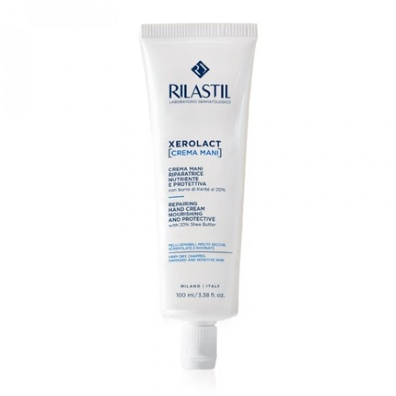 Rilastil Xerolact Hand Cream Repairing and Nourishing with Shea Butter for Sensitive Very Dry Skin 100ml