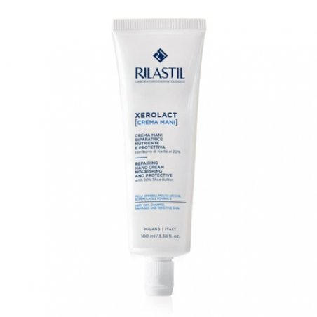 Rilastil Xerolact Hand Cream Repairing and Nourishing with Shea Butter for Sensitive Very Dry Skin 100ml