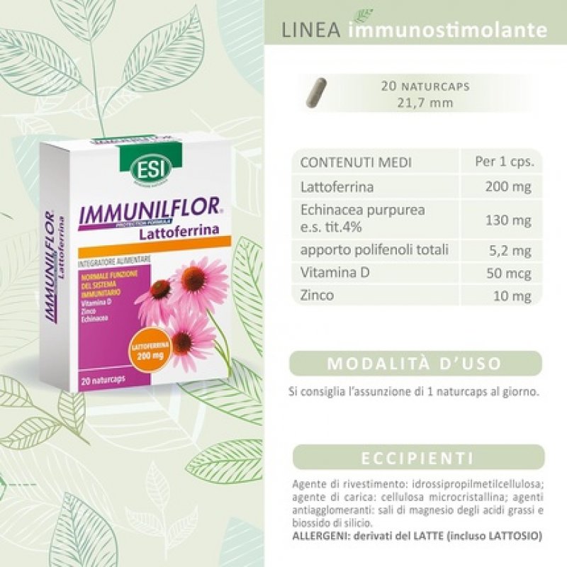 Esi Immunilflor Lattoferrin Food Supplement 20 Naturcaps