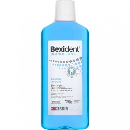 Isdin Bexident Whitening Colour Daily Use Mouthwash Whitening Remineralizing Triple Action Antiplaque 500ml