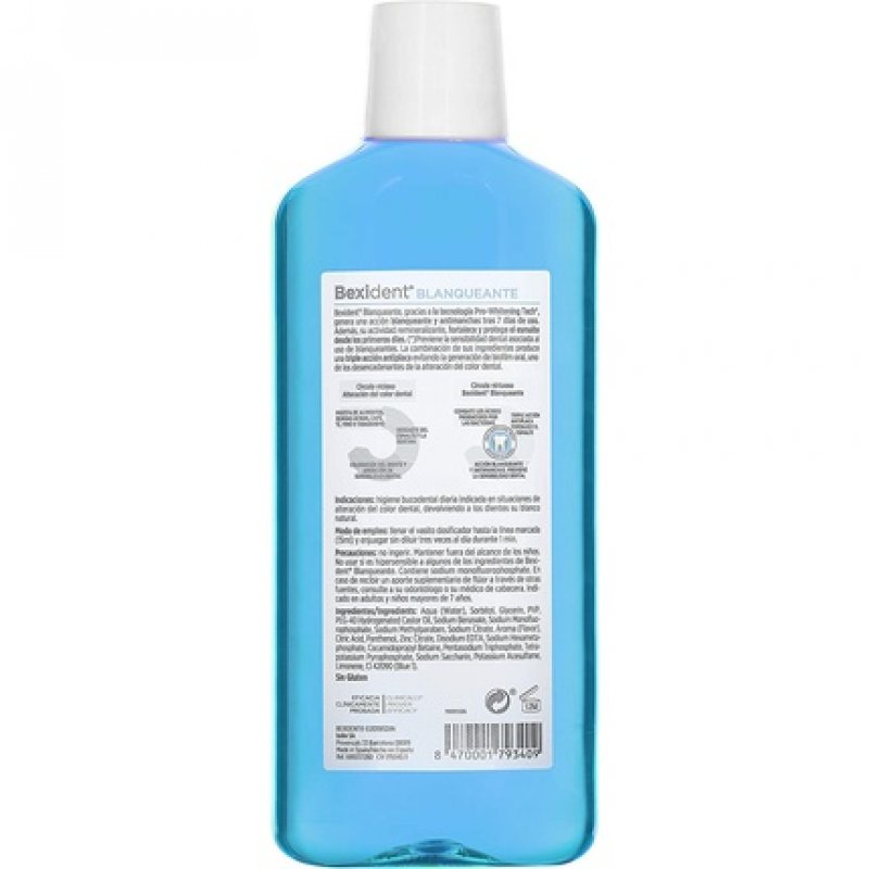 Isdin Bexident Whitening Colour Daily Use Mouthwash Whitening Remineralizing Triple Action Antiplaque 500ml