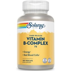 Solaray Vitamin B-Complex 75mg Timed-Release for Hair, Skin, Nails, Nerves, Immune Function