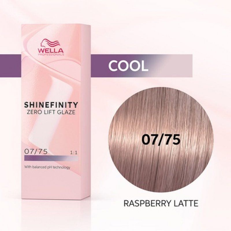 Wella Shinefinity Raspberry Latte 07/75 Medium Sand Blonde Mahogany Hair Color 60ml