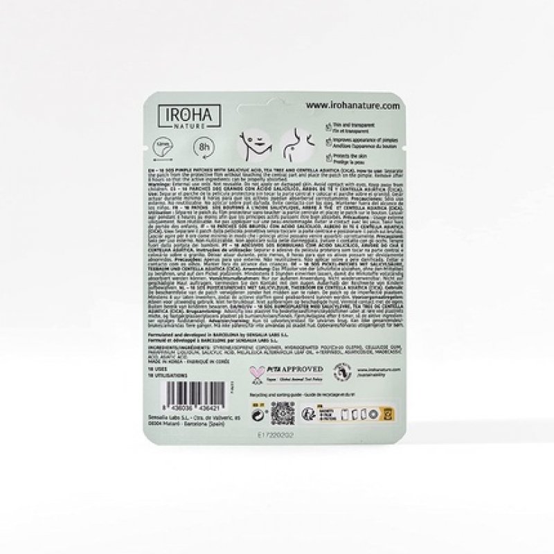 Iroha Nature SOS Grain Patches with Salicylic Acid, Tea Tree and Centella Asiatica