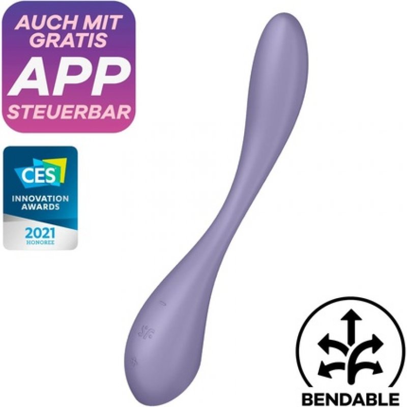 Satisfyer G-Spot Flex 5 Connect App 23cm G-Spot Vibrator with Flexible Shape and 2 Motors - Lilac