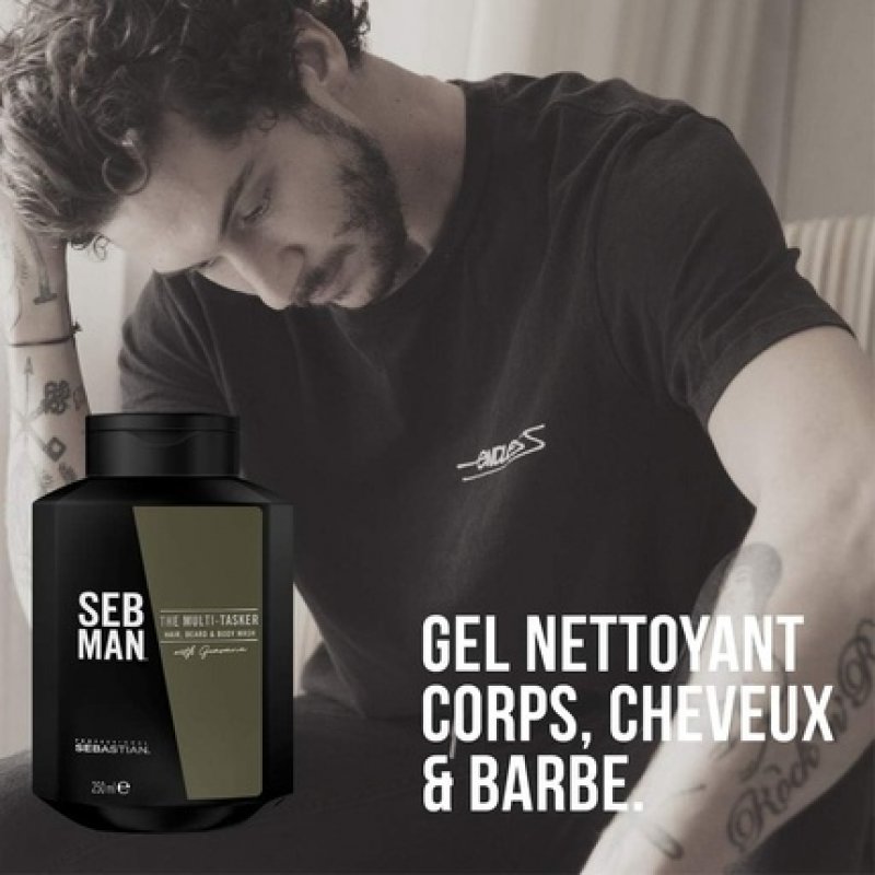 Seb Man The Multitasker 3-in-1 Hair Beard and Body Wash 250ml