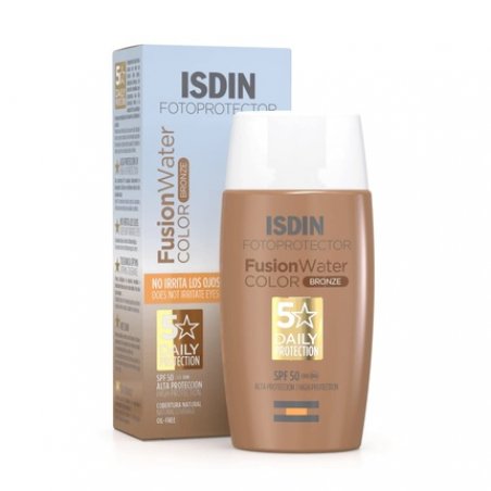 ISDIN Fusion Water Color SPF 50 Tinted Daily Face Sunscreen Bronze 50ml
