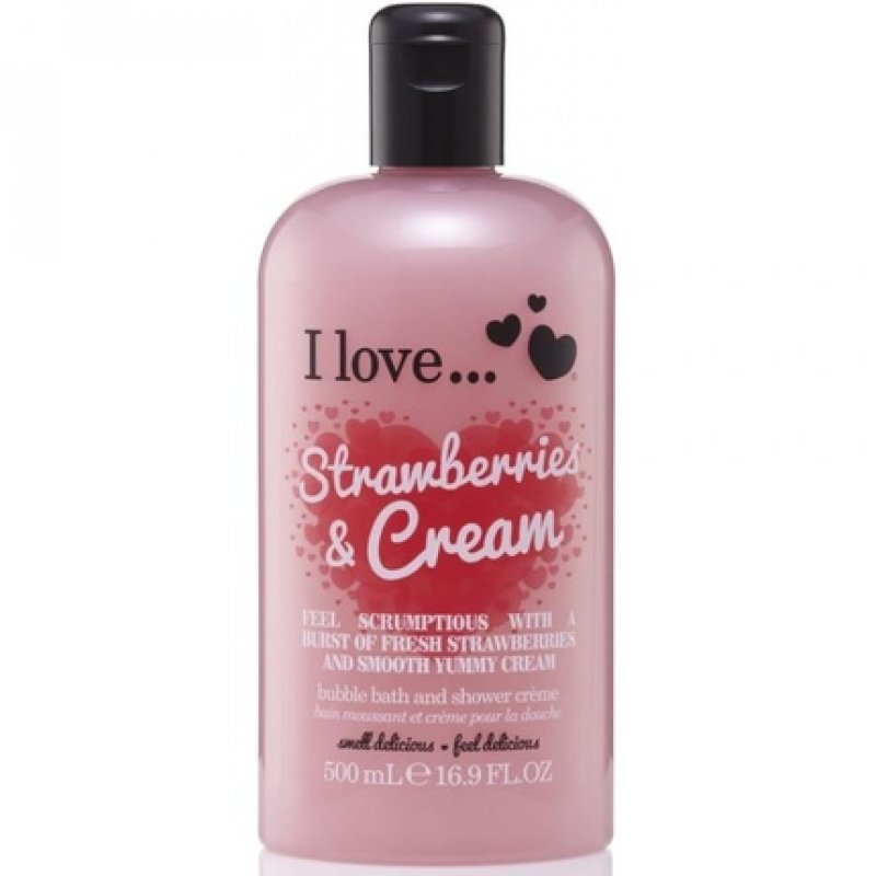 I Love Originals Strawberries & Cream Bath & Shower Crème with Natural Fruit Extracts and Vitamin B5 500ml
