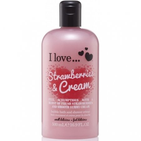 I Love Originals Strawberries & Cream Bath & Shower Crème with Natural Fruit Extracts and Vitamin B5 500ml
