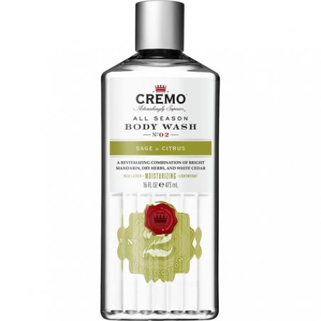 CREMO Moisturizing Body Wash for Men Revitalizing Sage & Citrus Shower Gel 473ml