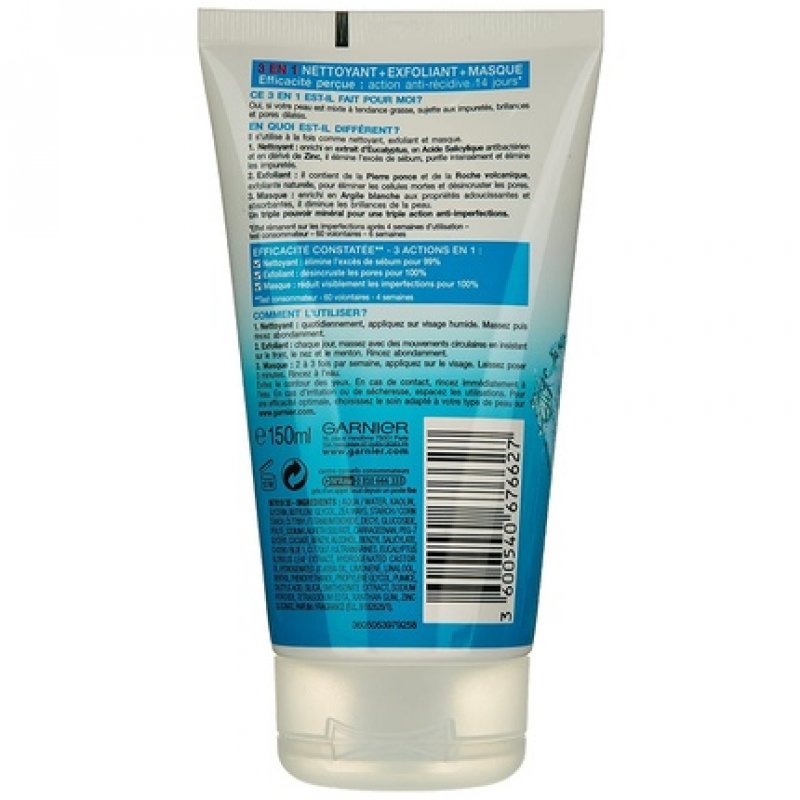 Garnier Pure Active Face Cleanser 3 in 1 Peeling Mask