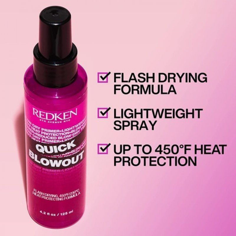 Redken Quick Blowout Heat Protection Spray Blow Dry Primer 4.2 Fl Oz