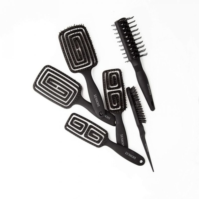 T4B LUSSONI Professional Teasing Brush for Voluminous Hair Black