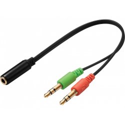 Sandberg Headset Converter - Single Jack to Dual Connector Mic & Speakers, 5 Year Warranty