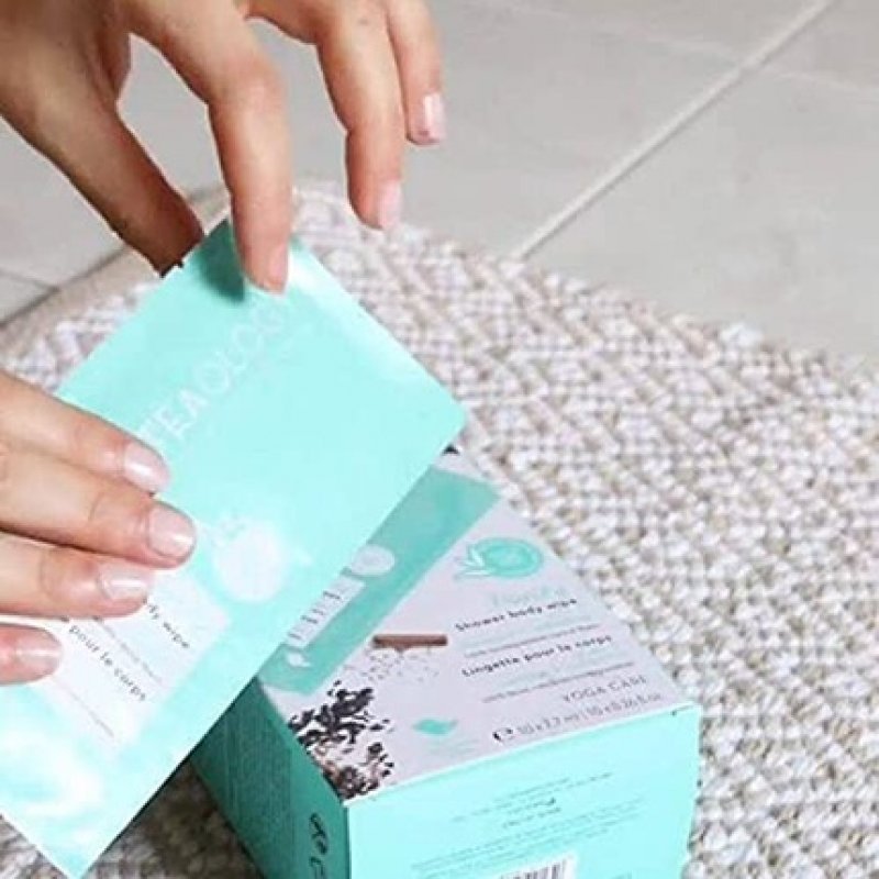 Teaology Purity Shower Body Wipe 10 Pack Yoga Care Vegan Natural Cosmetics