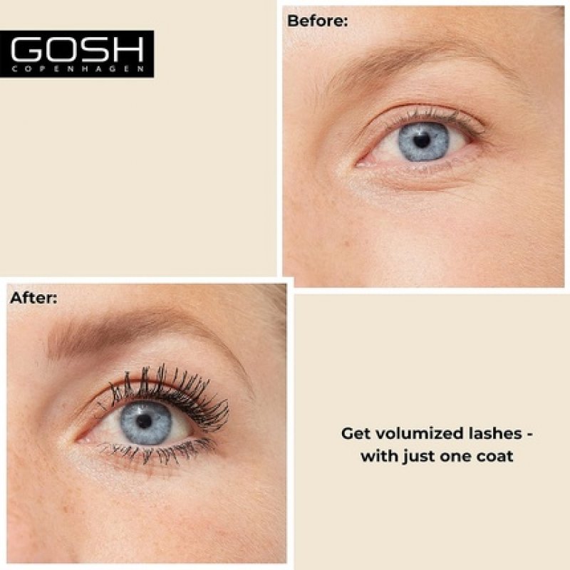 GOSH Just Click It! Volume Mascara for Extra Length and Maximum Volume Special Formula Fragrance Free Allergy Certified