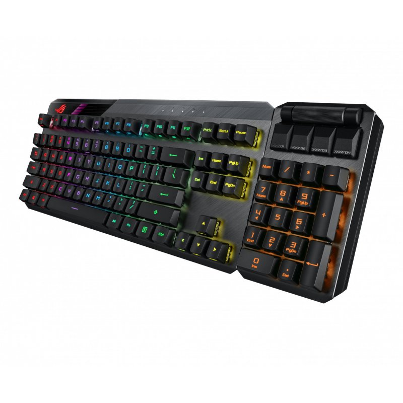 Asus ROG CLAYMORE II RGB Mechanical Gaming Keyboard w/ PBT Keycaps, Wired/Wireless, RX Red Mechanical Switches, Fully